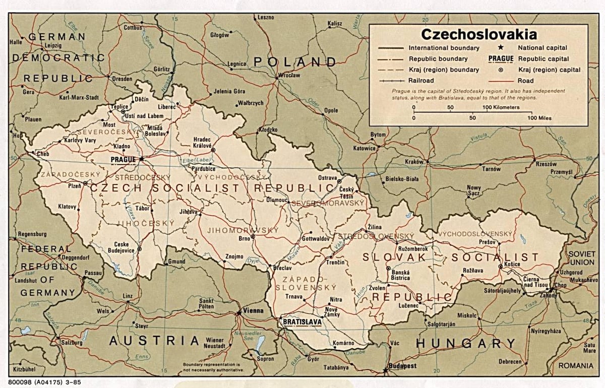 mapa de Checoslovaquia en 1918