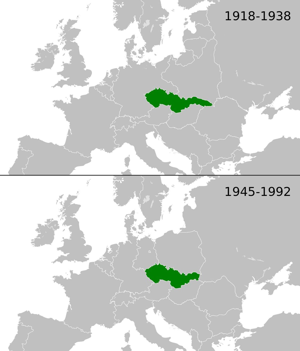 mapa de Europa Checoslovaquia