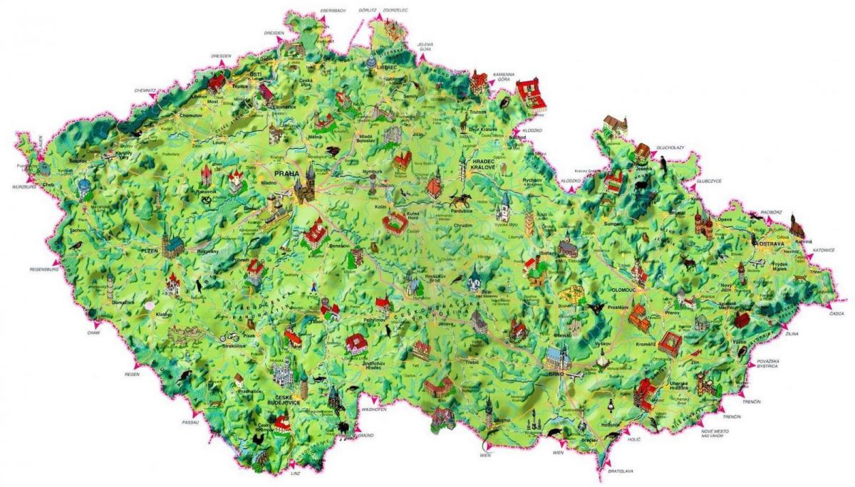 mapa turístico de república checa