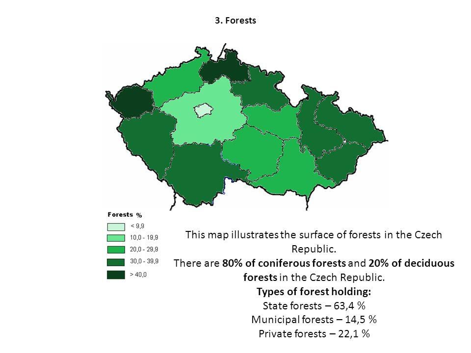 La república checa bosques mapa