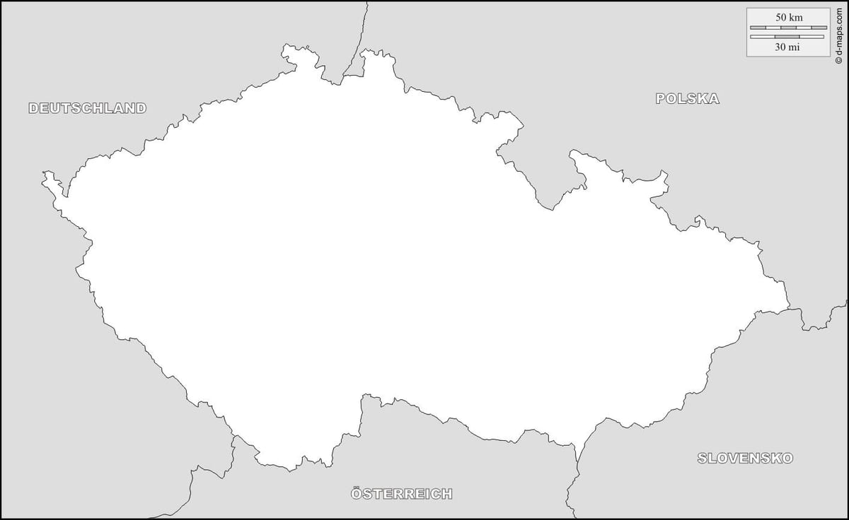 La república checa mapa de esquema