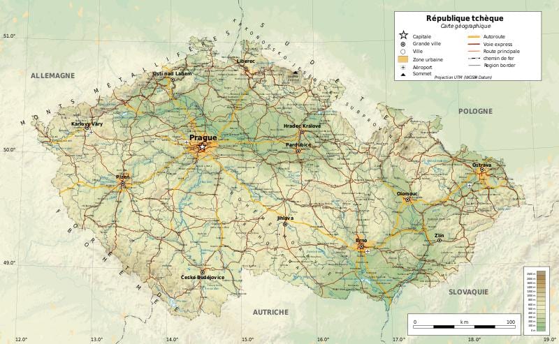 La república checa geografía mapa