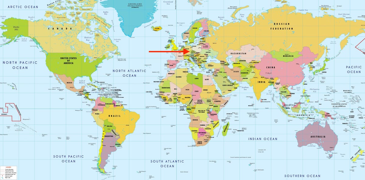 República checa en el mapa del mundo