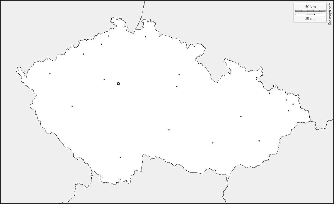 La república checa mapa en blanco