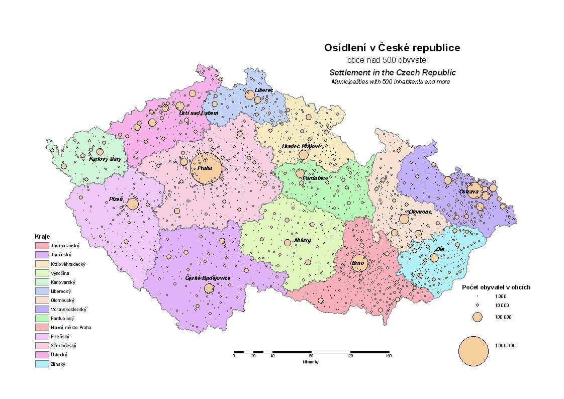 La república checa municipios mapa
