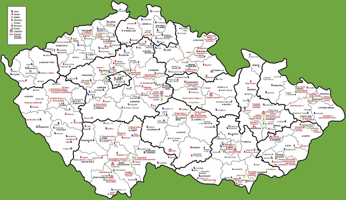 La república checa museos mapa