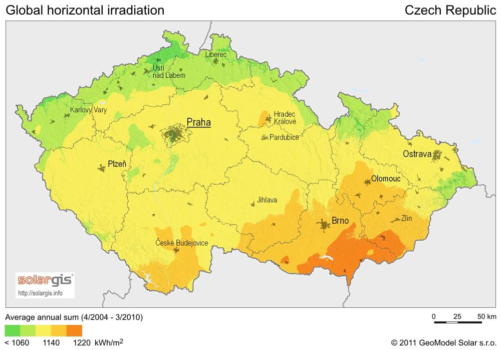 La república checa sol mapa