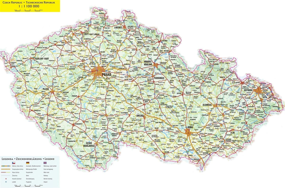 La república checa transportes mapa