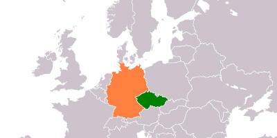 Mapa de la república checa y Alemania