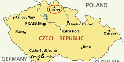 Mapa de Liberec, república checa
