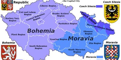 Mapa de Moravia, república checa