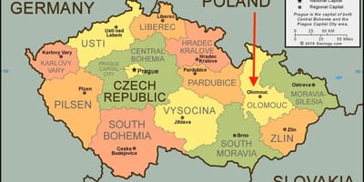 Mapa de olomouc de la república checa