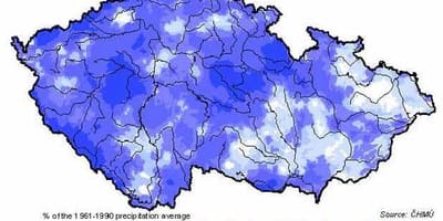 La república checa lluvia mapa