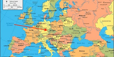 Mapa de república checa en Europa