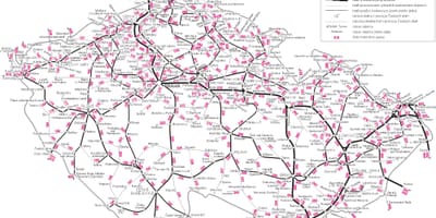 La república checa mapa de trenes