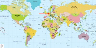 República checa en el mapa del mundo