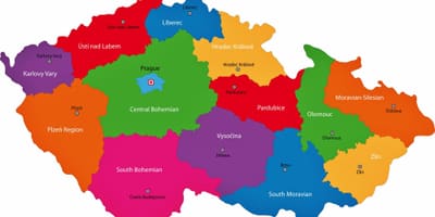 La república checa regiones mapa