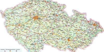 La república checa transportes mapa